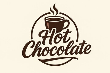 Obraz premium Hot chocolate logo, emblem, lettering.