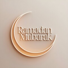 a clean minimalist greeting card design of Ramadan Mubarak