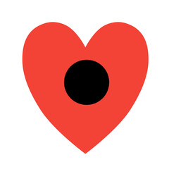 heart with black dots inside on white background