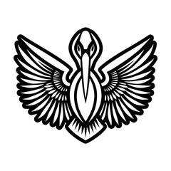 Obraz premium Glyph Style Pelican Bird Emblem Icon