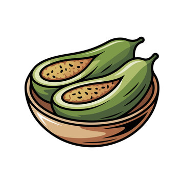 Stuffed Parwal Vector Illustration of Traditional Indian Pointed Gourd Dish in a Bowl