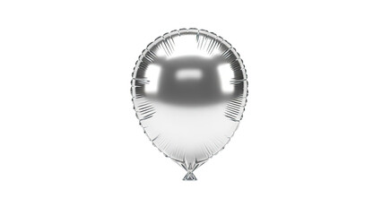 Silver Foil Balloon Isolated on White Background