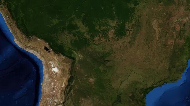Satellite Map Zoom Animation to Santa Cruz de la Sierra Bolivia