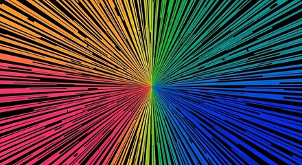 Obraz premium Rainbow light rays burst.