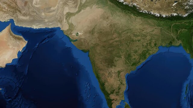 Satellite Zoom Animation From World Map To Nagpur Maharashtra India