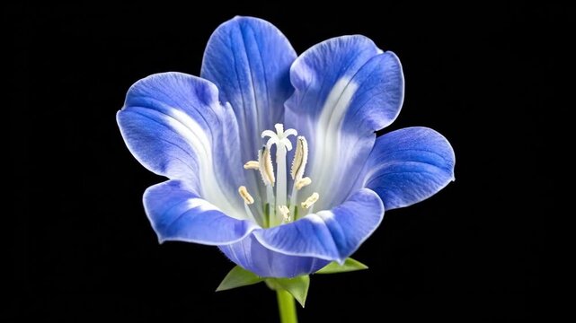 Vibrant blue bellflower in full bloom
