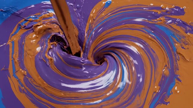 Colorful Paint Mixing in Slow Motion - Abstract Art and Fluid Dynamics.