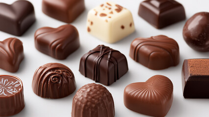 並べられた小さなチョコレートたち