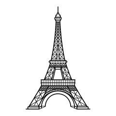 eiffel tower vector illustration coloring page 