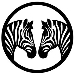 Two zebra logo silhouette vector design © Breck