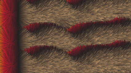 Vibrant abstract design with dynamic red and brown patterns