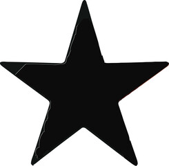 Obraz premium Simple black star icon graphic element isolated on white background for rating success favorite
