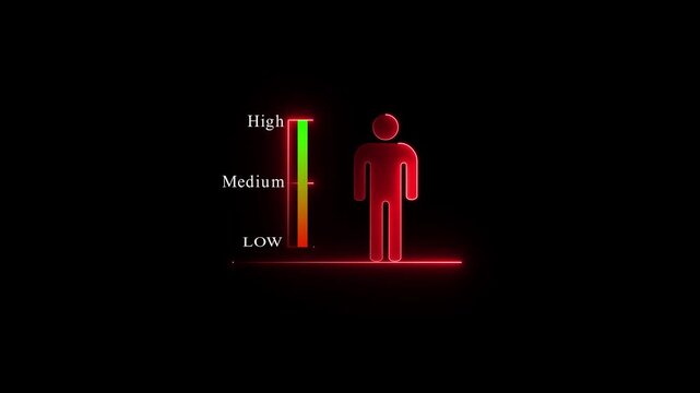 Growth Hormone Level Chart With Male Figure graph.4k Animation.