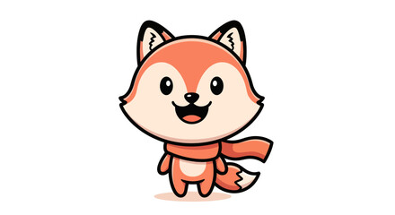 Cartoon fox character isolated