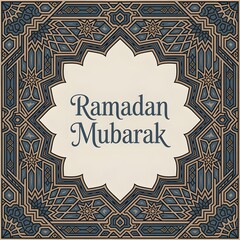 a traditional islamic art design featuring Ramadan Mubarak