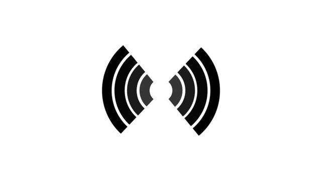 Wireless Technology WIFI hotspot lines Icons. Hotspot icon isolated. Wifi hotspot symbol stroke icon glowing neon animation with white background.