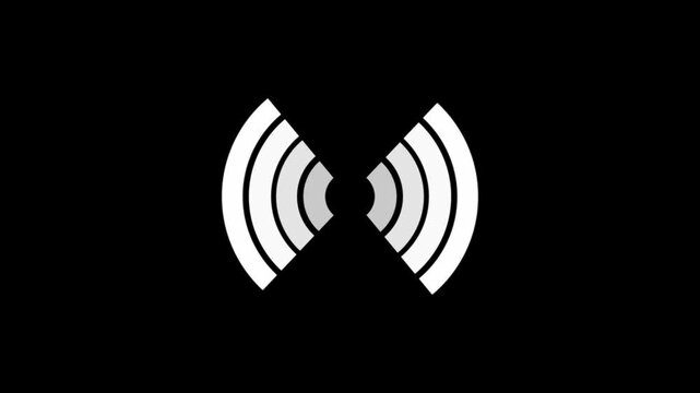 Wireless Technology WIFI hotspot lines Icons. Hotspot icon isolated. Wifi hotspot symbol stroke icon glowing neon animation with black background.