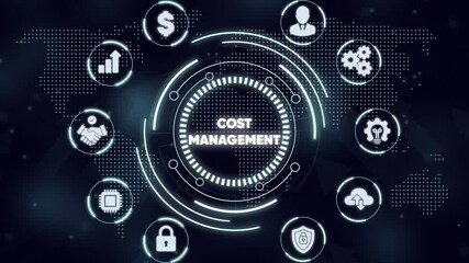 Cost management concept with and symbols on dark background finance business economy - Powered by Adobe