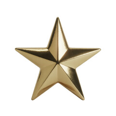 Obraz premium Shiny Golden Star metal five-pointed star shape isolated on a transparent background