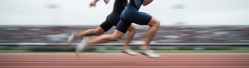 Two people that are running on a track