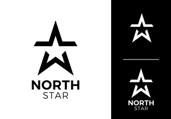 Obraz premium simple north star logo design concept