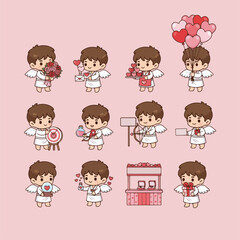 Cute Cupid Characters Collection for Valentine's Day