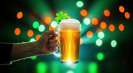 Celebrating st. patrick's day with a pint of beer
