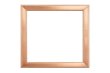 Fototapeta premium Rose gold metallic frame with subtle decorative border detail, realistic design on a transparent background