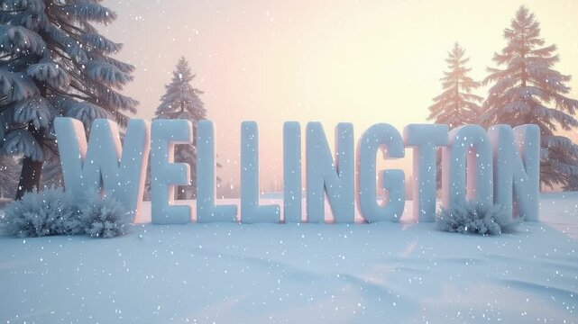 Wellington letters in the snow