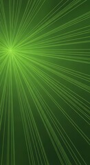 Obraz premium Abstract green light rays emanating from a central point, creating a dynamic and vibrant background.