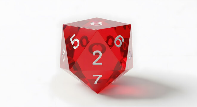 A unique nine sided polyhedral die used for roleplaying games