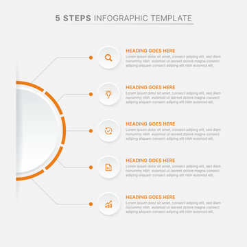 5 Steps Semi-Circle Business Process Infographic Template
