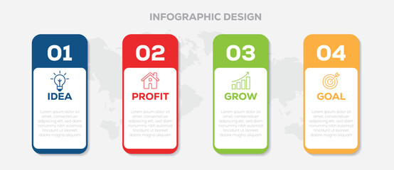 Obraz premium Modern infographic design template. Business presentation graph, concept with 4 options, Business data visualization. vector illustration.