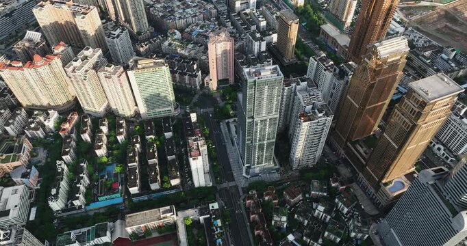 Aerial view of landscape in Shenzhen city, China