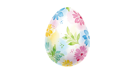 Easter day decorated egg isolated on transparent background