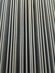 Obraz premium Abstract Linear Pattern of Metal Railing on Storefront
