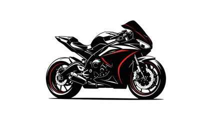 Obraz premium Sleek Black and Red Sport Motorcycle Illustration