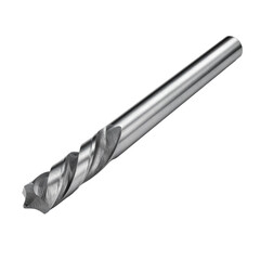 Industrial precision metal drilling bit isolated on Transparent Background