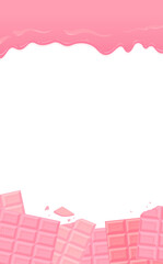 とろけるいちごチョコと板チョコフレーム_縦
