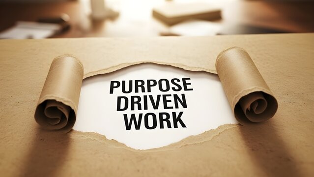 Unveiling the essential truth of purpose driven work hidden beneath rough textured brown paper