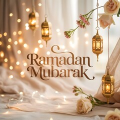 a warm and elegant ramadan greeting card design