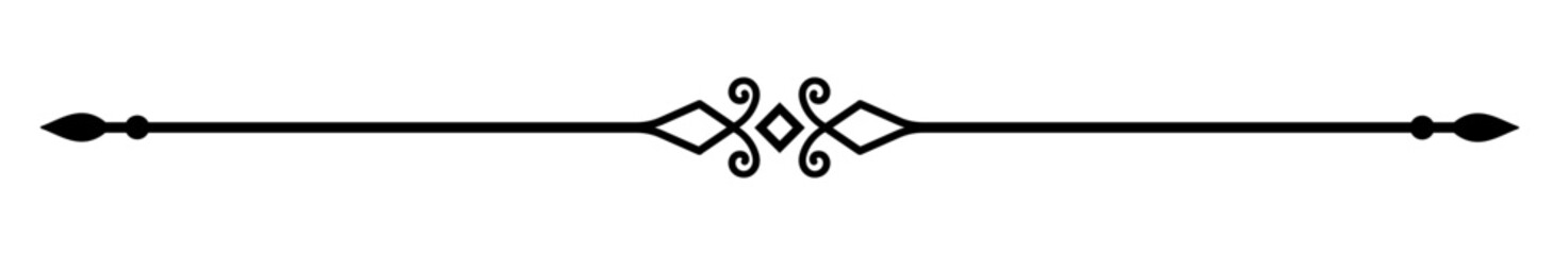 Vintage decorative line. text divider. Line border. Line separator, Border, Vintage divider, Underline element. Vector illustration