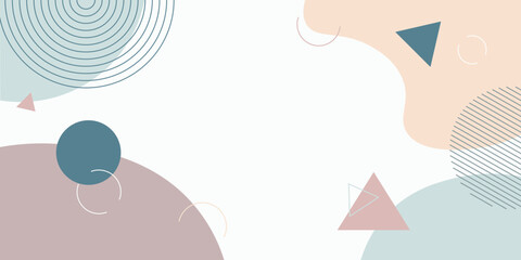 Abstract Pastel Organic Shapes Background with Modern Minimal Design