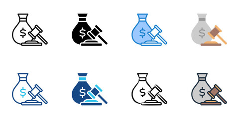 Bail icons set multiple style collection. Editable stroke 
