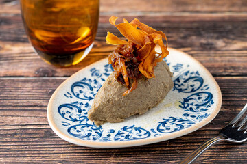 Fototapeta premium Creamy Turkish eggplant meze prepared with olive oil