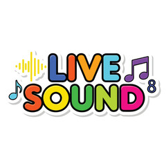 Colorful Live Sound Music Logo Design.