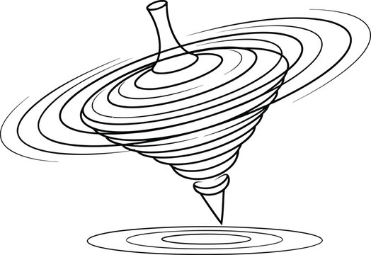 Spinning Top Line Art Illustration &ndash; Balance, Motion and Abstract Outline Design
Spinning Top in Motion Line Art
