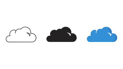 Three Cloud Icons in Different Styles
