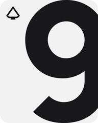 Brutalist Spade Playing Card Collection Element