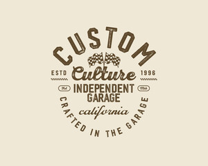 Fototapeta premium Motorcycle racing badges club emblems tshirt design Retro Racing Typography Graphics